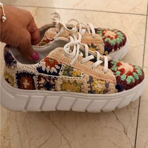 Colorful Crochet Sneakers Free People